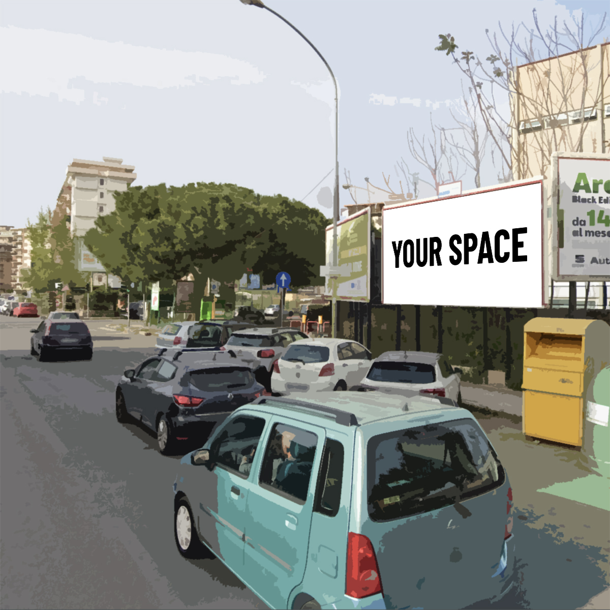 SPAZIO PUBBLICITARIO 600 x 300 Via Franz Liszt (PALERMO) Dal 19/10/2026 al 01/11/2026 14 giorni